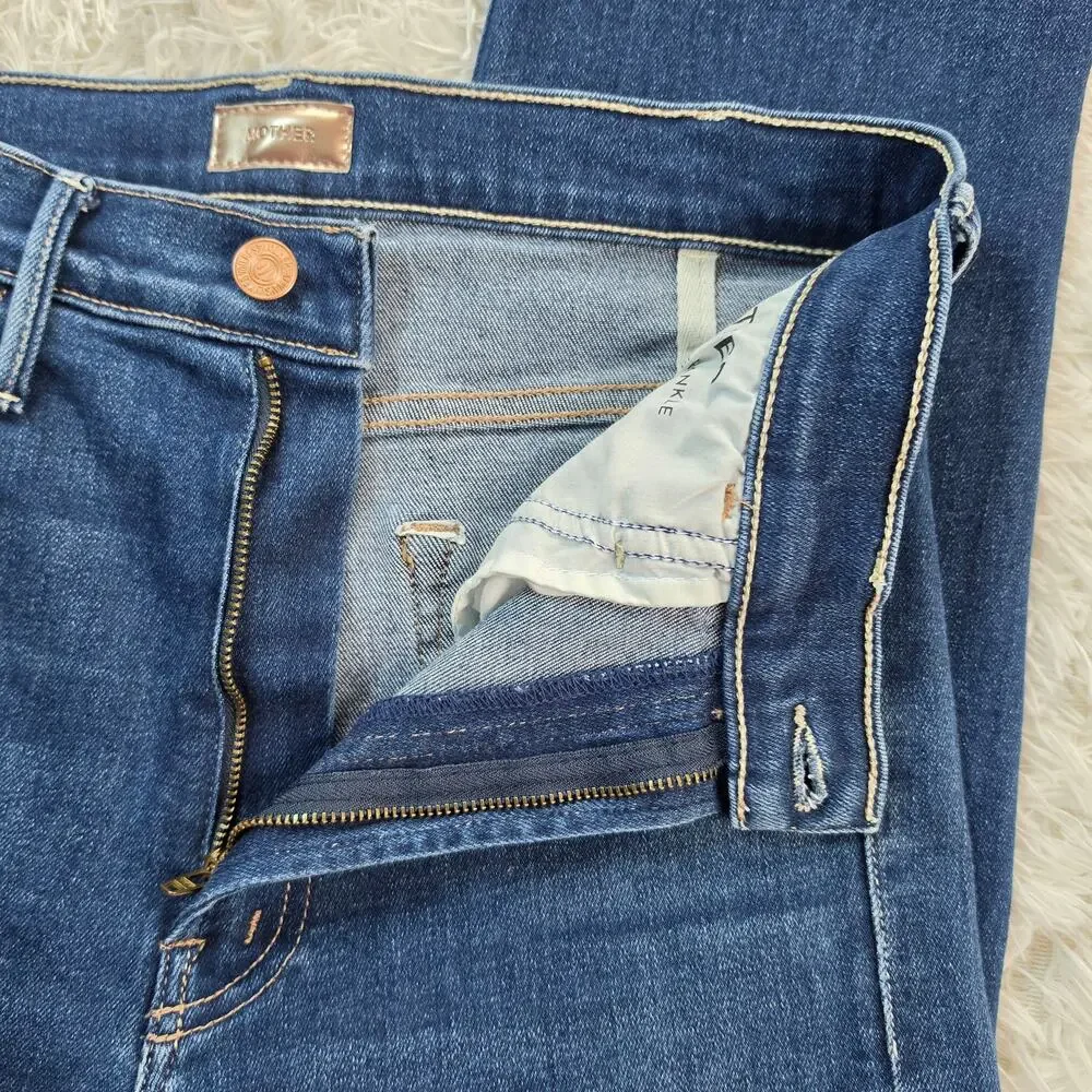 MOTHER Denim Hustler High Rise Flare Jeans Frayed Hem 28 / 6
